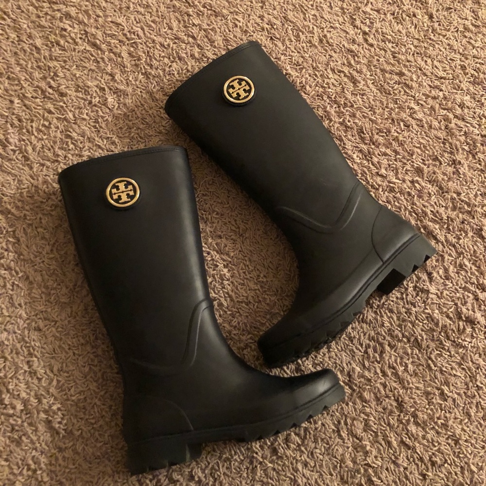 Navy Blue Tory Burch rain boots